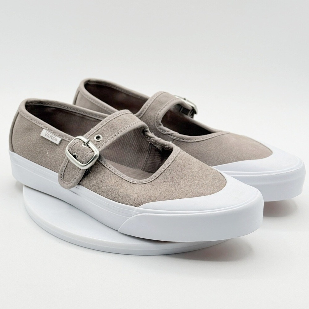 Vans Mary Jane Sneakers Size 8.5 Womens Pewter Grey Suede, NEW